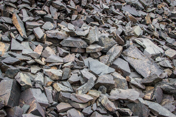 Stones covering the surface of a hill 