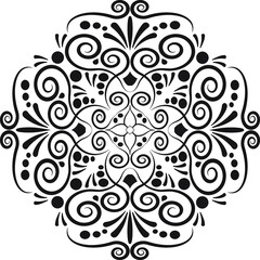 Indian Traditional and Cultural Rangoli, Alpona, Kolam, or Paisley vector line art. Bengal art India. for textile printing, logo, wallpaper