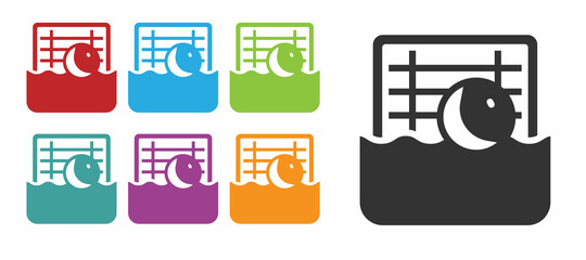 Black Water polo icon isolated on white background. Set icons colorful. Vector