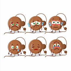 Firecracker ball cartoon character with sad expression