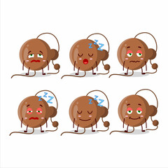 Cartoon character of firecracker ball with sleepy expression