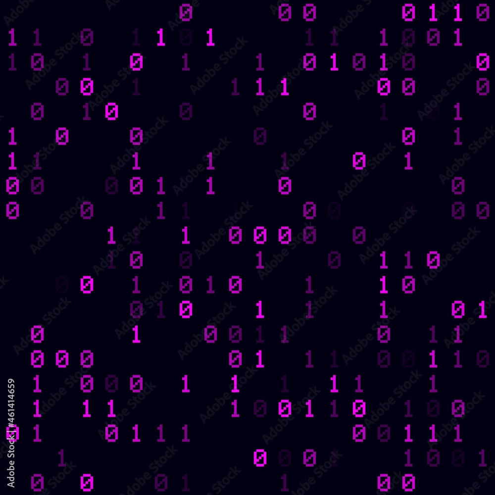 Poster technology background. magenta sparse binary background. small sized seamless pattern. stylish vecto