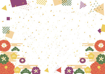 和風配色のお正月背景