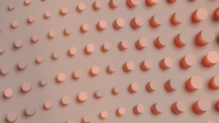 Abstract 3D Render Illustration  Background design with Colorfull Orange Buttons.