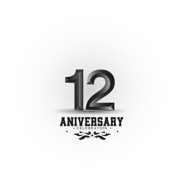 12 anniversary logotype template design for banner, poster, card vector illustrator