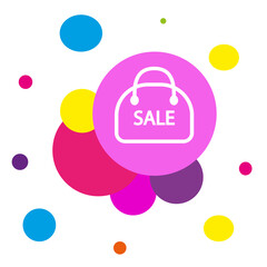 Colorful sale banner with circles. Vector illustration.