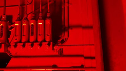 Unit control sensors at the factory in flashing red. Production Emergency Alarm