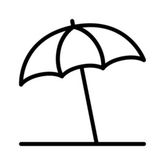 Beach umbrella or parasol line art vector icon for apps and websites