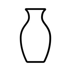 Vase or pottery line art vector icon for apps and websites