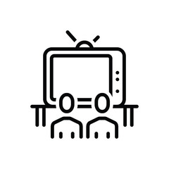 Black line icon for watching