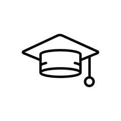 Black line icon for grad