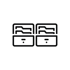 Black line icon for archives