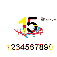 15 anniversary logotype template design for banner, poster, card vector illustrator