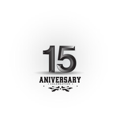 15 anniversary logotype template design for banner, poster, card vector illustrator