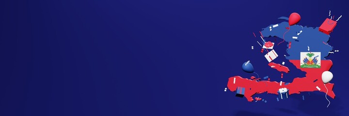 Celebration of the independence day of the state of Haiti for website covers and posting stories on social media posts
