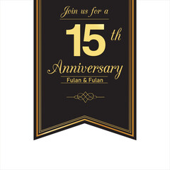 15 anniversary logotype template design for banner, poster, card vector illustrator