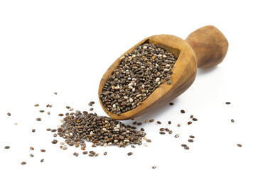 chia seeds isolated on white background