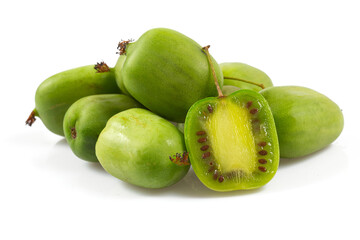 actinidia isolated on white background, close up