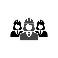 Woman construction team worker icon isolated on white background