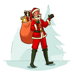 Santa Claus with Christmas Gift