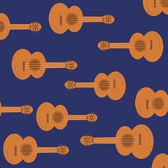 guitar pattern. Blue background music 