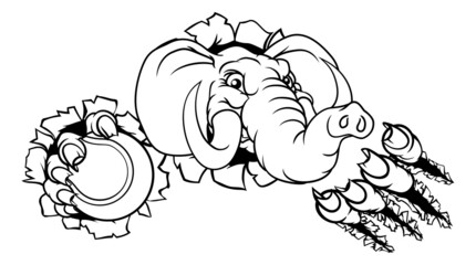 Elephant Tennis Ball Sports Animal Mascot