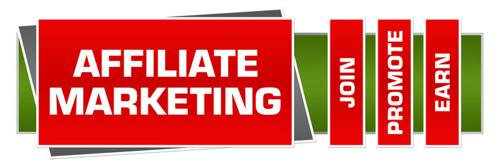 Affiliate Marketing Red Green Words Horizontal 