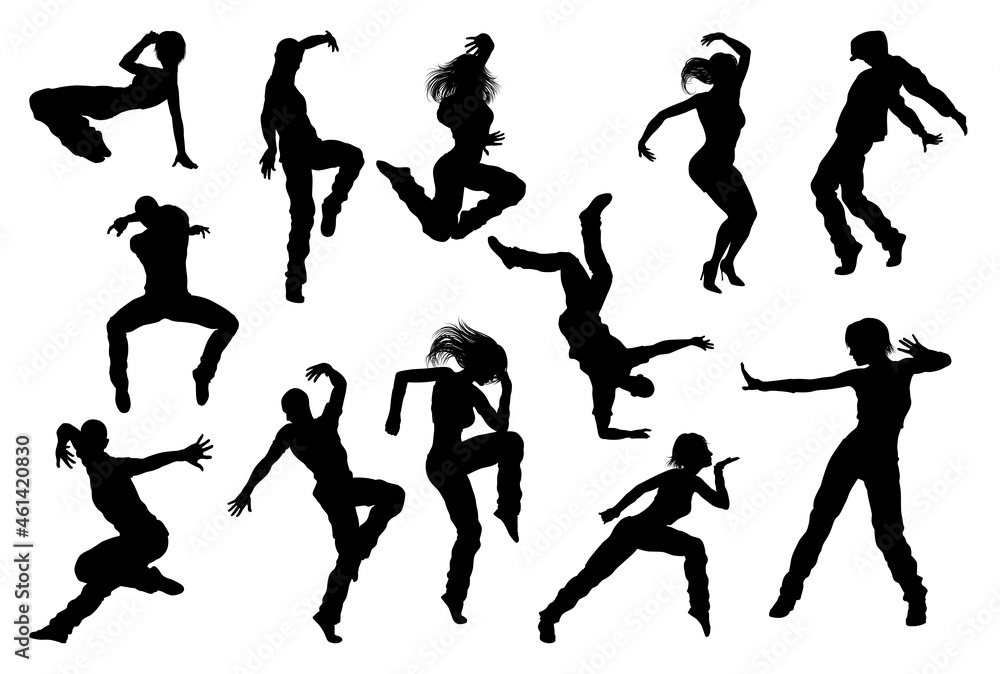 Wall mural Street Dance Dancer Silhouettes