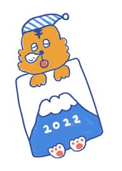 寅年 年賀状 手描きイラスト かわいい