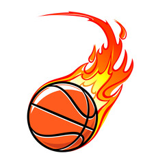 fast flaming basketball in motion © Marty's Art