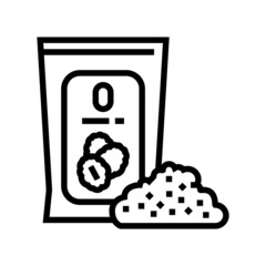 oat flour packaging line icon vector. oat flour packaging sign. isolated contour symbol black illustration