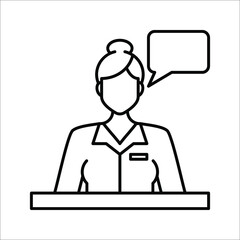 Chat, speak sign, talk icon Communication concept on white background