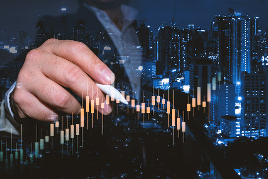 Businessman point virtual interface panel of global logistics network distribution and transportation, Smart logistics, Innovation future of transport on large warehouse center background