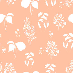 Set of Flowers Vector Seamless Pattern.  Ditsy style. A Pattern for print, wallpaper, fabric, cushion, bedding, and much more