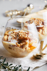 Baked apple parfait for Christmas or new year eve