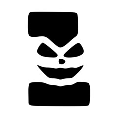 Number 1 mad character, Halloween monster doodle clip art