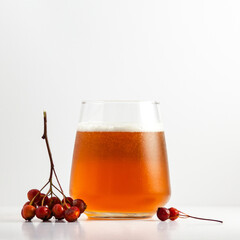 Light beer in a glass