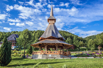 Summer altar in Barsana Monastery in Maramures region of Romania