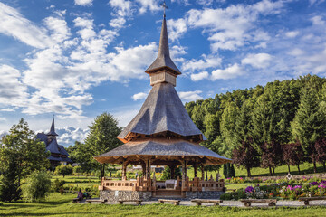 Fototapeta premium Wooden altar in Barsana Monastery in Maramures region, Romania