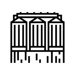 grain storage line icon vector. grain storage sign. isolated contour symbol black illustration