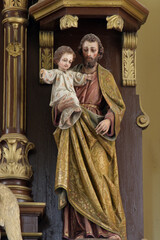 Saint Joseph, altar of the saint Valentine in the church of St. Martin in Breznicki Hum, Croatia