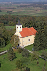 Fototapeta na wymiar Church of St. John the Apostle and Evangelist in Cerje, Croatia