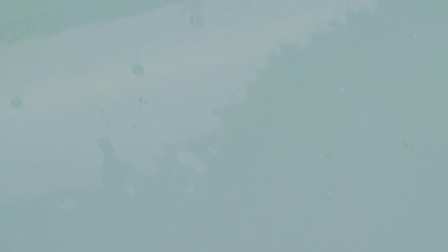 Soapy Water With Bubbles Flowing On Smooth White Background. - static, closeup