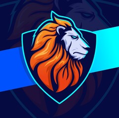 lion king head mascot character esport logo for sport and game