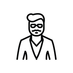 Black line icon for father