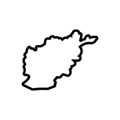 Black line icon for afghanistan