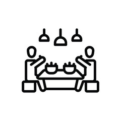 Black line icon for eating