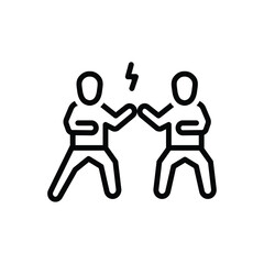 Black line icon for encounter