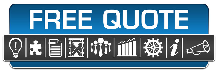 Free Quote Blue Grey Rounded Square Horizontal Symbols 