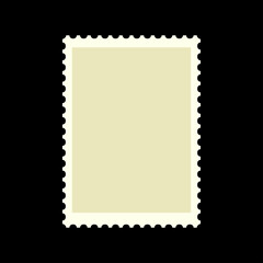 Blank postage stamp. Rectangle shape postmark.  Vector illustration isolated on black.